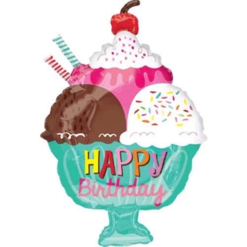 Junior Shape Ice Cream Sundae Happy Birthday