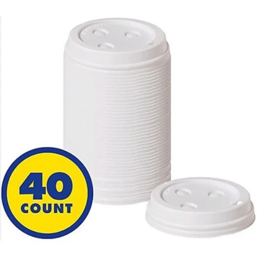 Coffee Cup Lids Plastic to suit 354 & 473ml Cups - Pack of 40