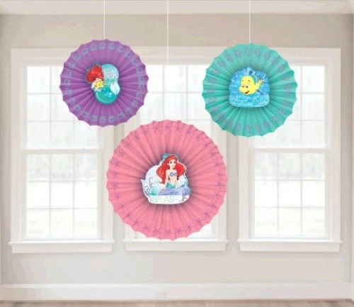 Ariel Dream Big Fan Decorations - Pack of (3)