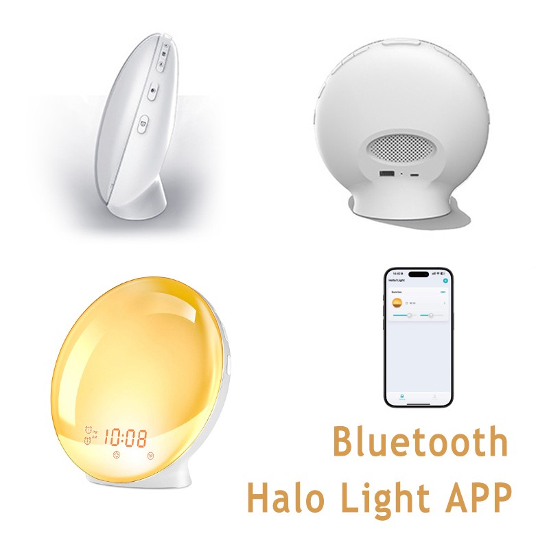 Wake Up Light Alarm Clock Sunrise/Sunset Simulation, Dual Alarms, FM Radio, Nightlight with 7 Colors