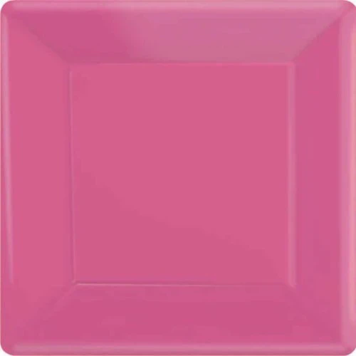 Paper Plates 17cm Square 20CT  - Bright Pink  - Pack of 20