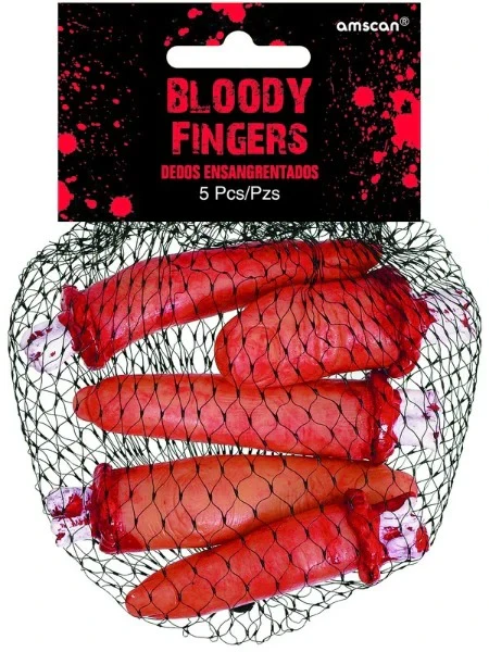 Halloween Decorations - Asylum Bloody Fingers (Plastic) - Pack of 5