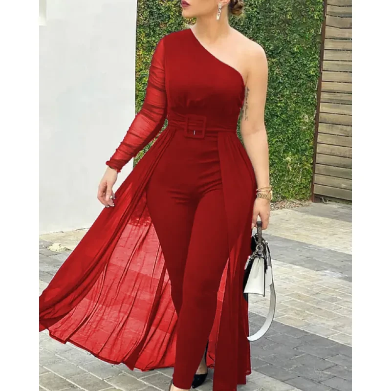 Royal Elegance Mesh Patchwork Jumpsuit