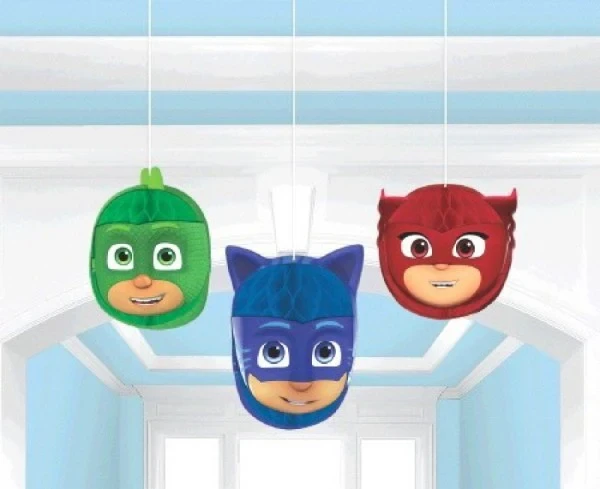Pj Masks Honeycomb Decorations - Tissue And Printed Paper - Pack of 3