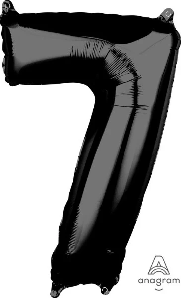 Foil Balloon - Mid-Size Shape Numeral 7 (Black)