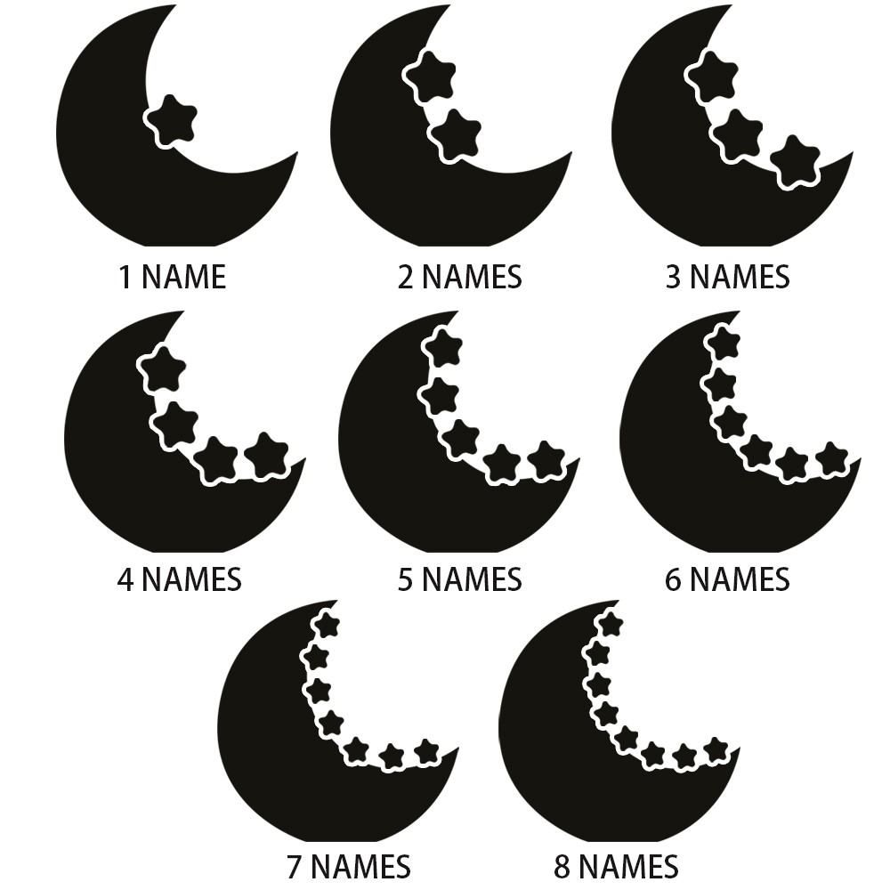 Personalized Moon Star Family Mirror Lamp