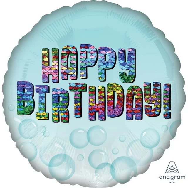 Foil Balloon - Std Hx Hbd Sequins (45cm)