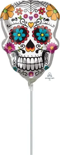 Foil Balloon - Mini Shape Sugar Skull
