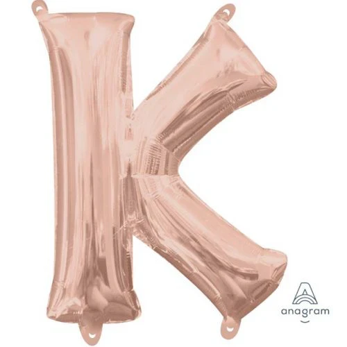 Foil Balloon - Letter K Rose Gold - 40cm