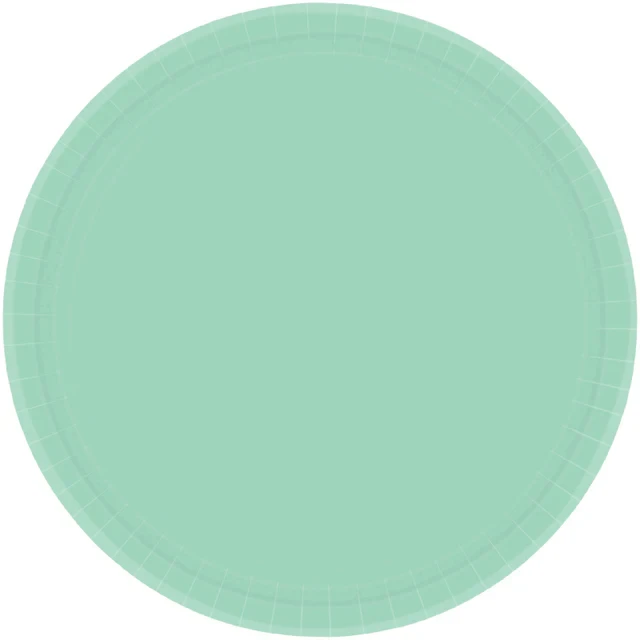Paper Plates 23cm Round 20ct Cool Mint (Pack Of 20)