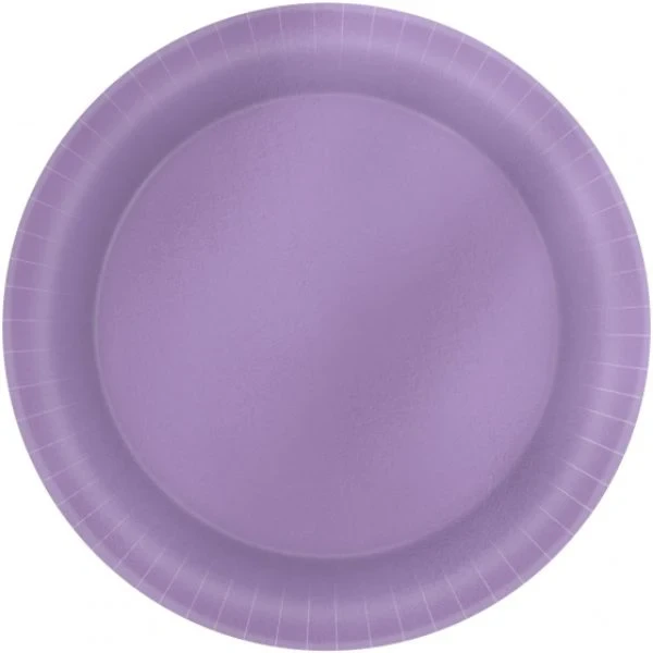 Metallic 17cm Lavender Round Plates (Pack of 8)