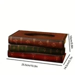 Creative Retro Wooden Book Shape Tissue Box