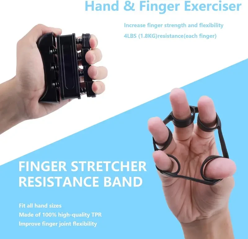 Grip Strengthener and Forearm Strengthener Kit - 5 Pack Adjustable Resistance
