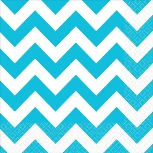 Chevron Lunch Napkins Caribbean Blue - Pack of 16
