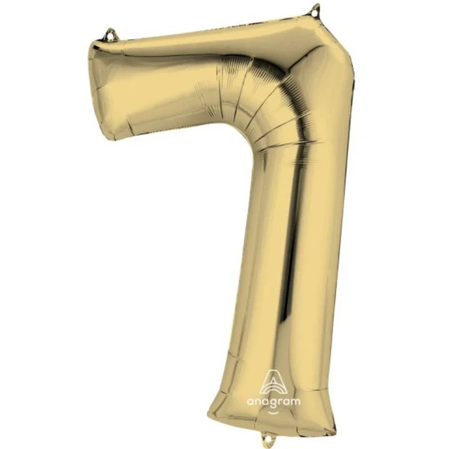 Balloon - SuperShape White Gold Numeral 7.