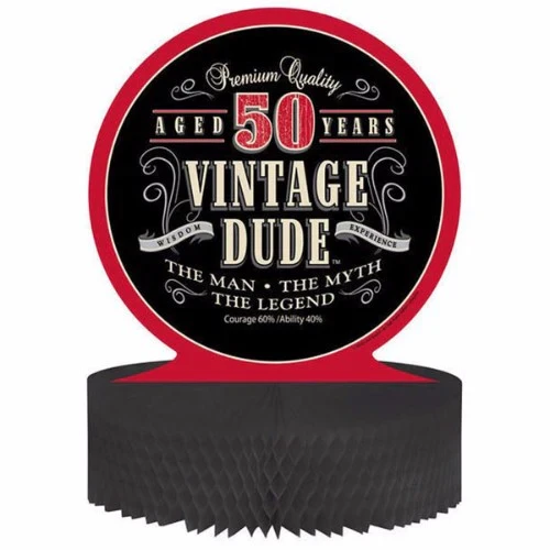Vintage Dude 50th Birthday Centrepiece