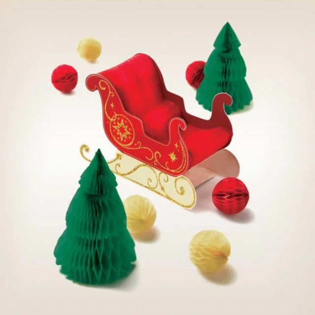 Christmas Sleigh Centrepiece Decorating Kit - Set of 9