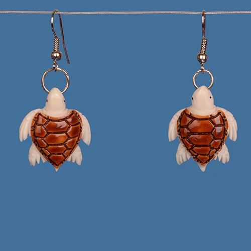 Bone Turtle Design Earrings