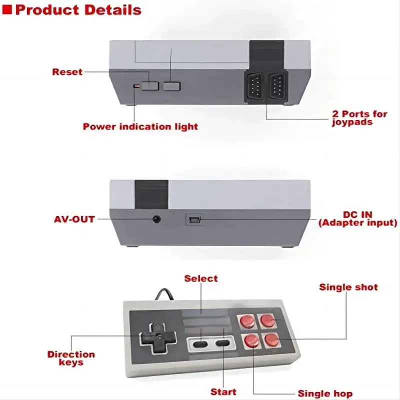 Classic Nostalgic Wired Mini Game Console