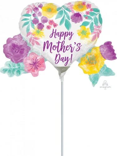 Mini Shape Happy Mother's Day Watercolor Flowers A30
