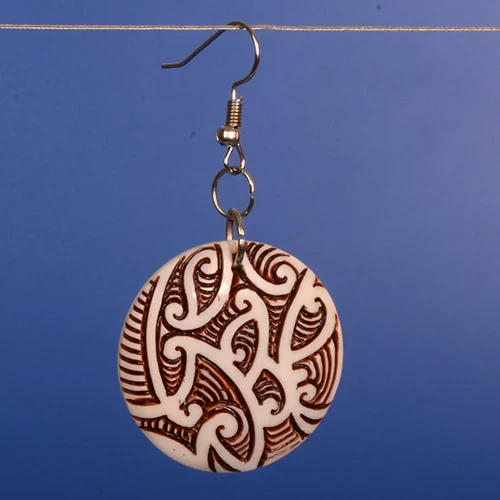 Māori Pattern Circle Earring