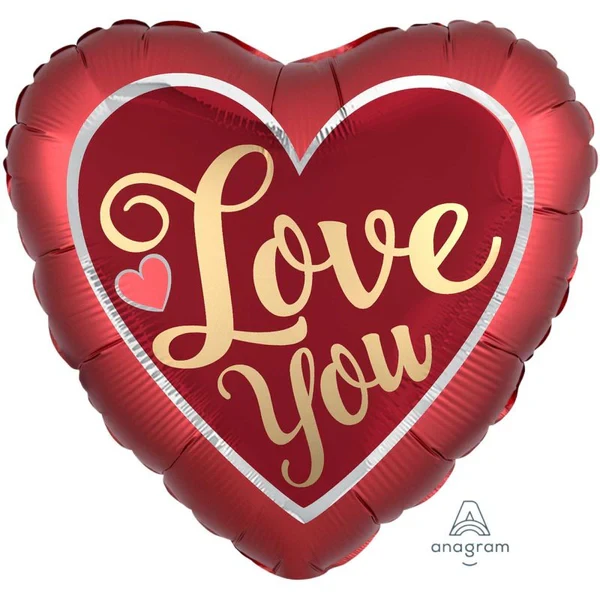 Balloon - Jumbo HX Love You Satin Sangria & Gold