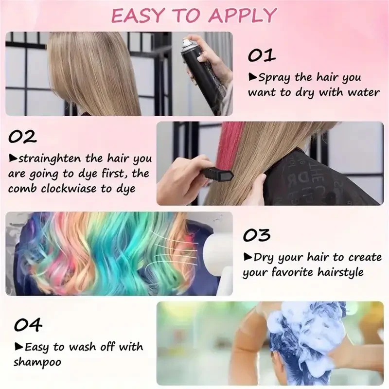 10 Color Hair Chalk Comb,