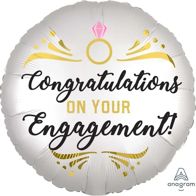 Foil Balloon - Std Xl Satin Congratulations Engagement (45cm)