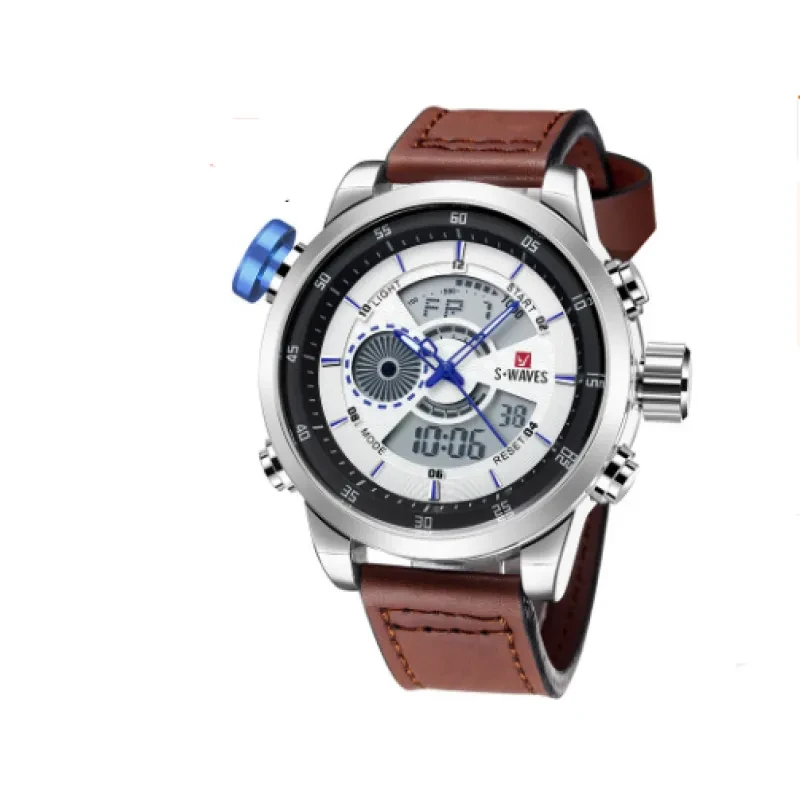 Trendy casual double men's watch Waterproof