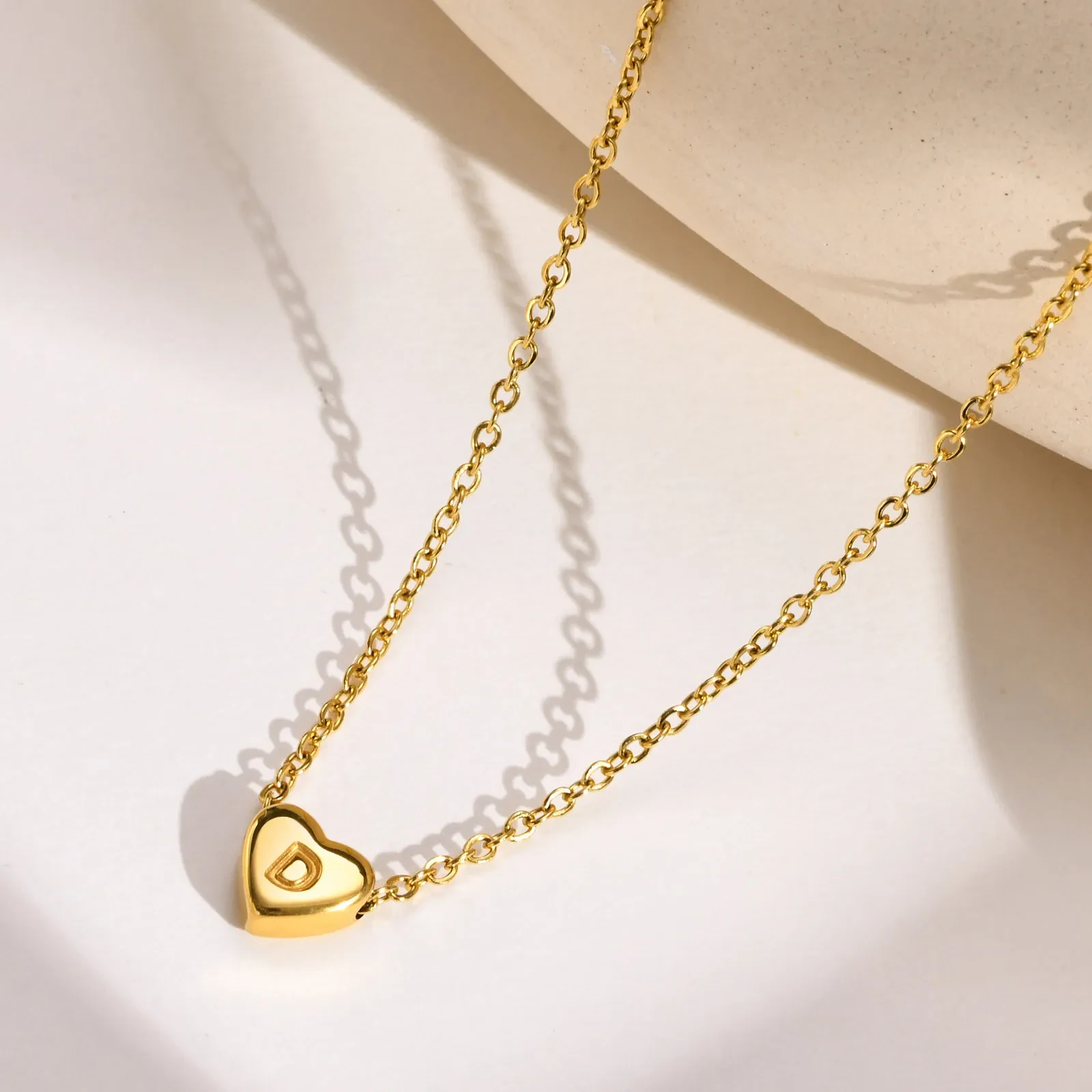 26 English Letter Pendant Love Heart Necklace
