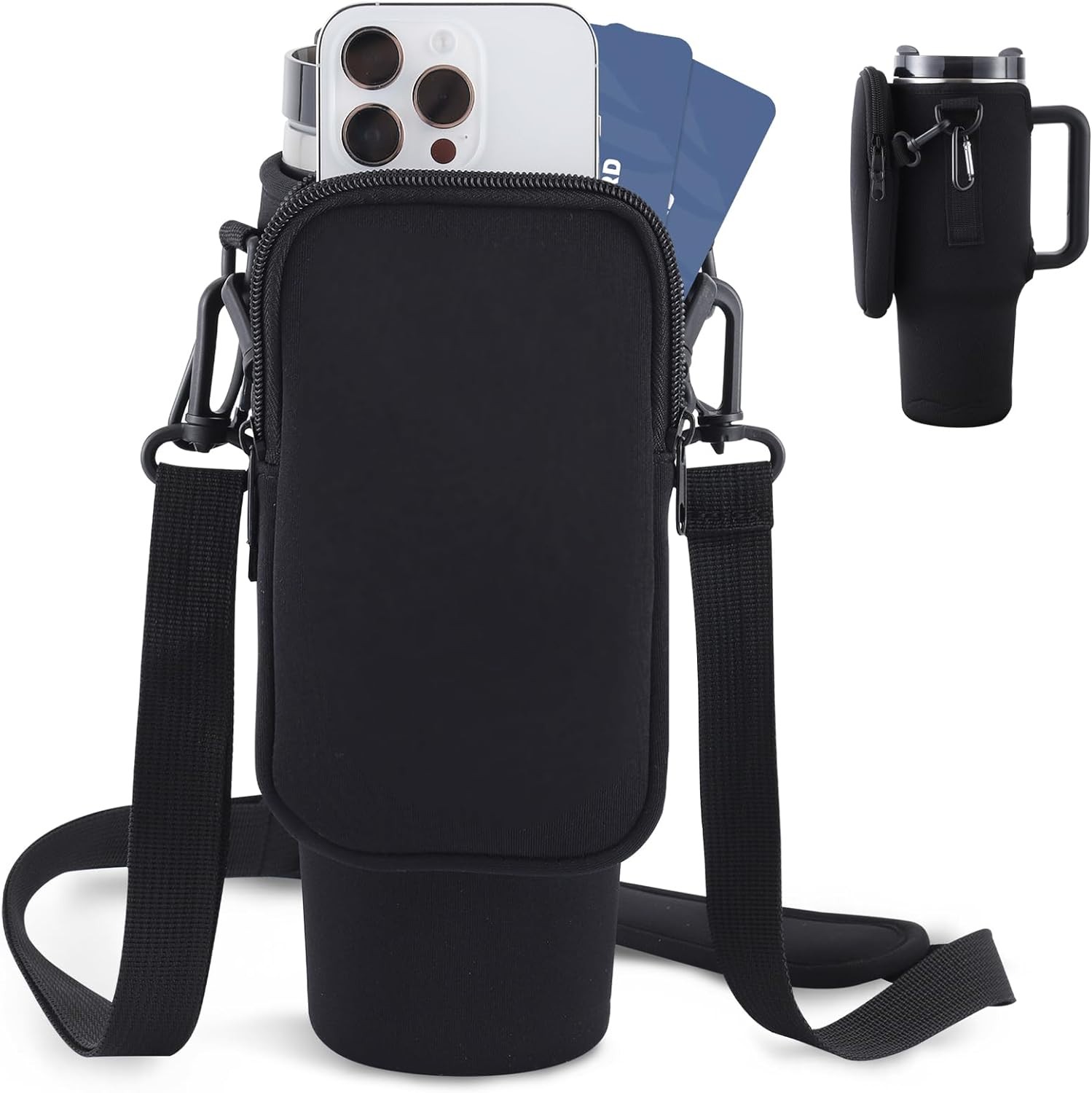 Water Bottle Carrier Bag With Simple Adjustable Strap For Outdoor Walking