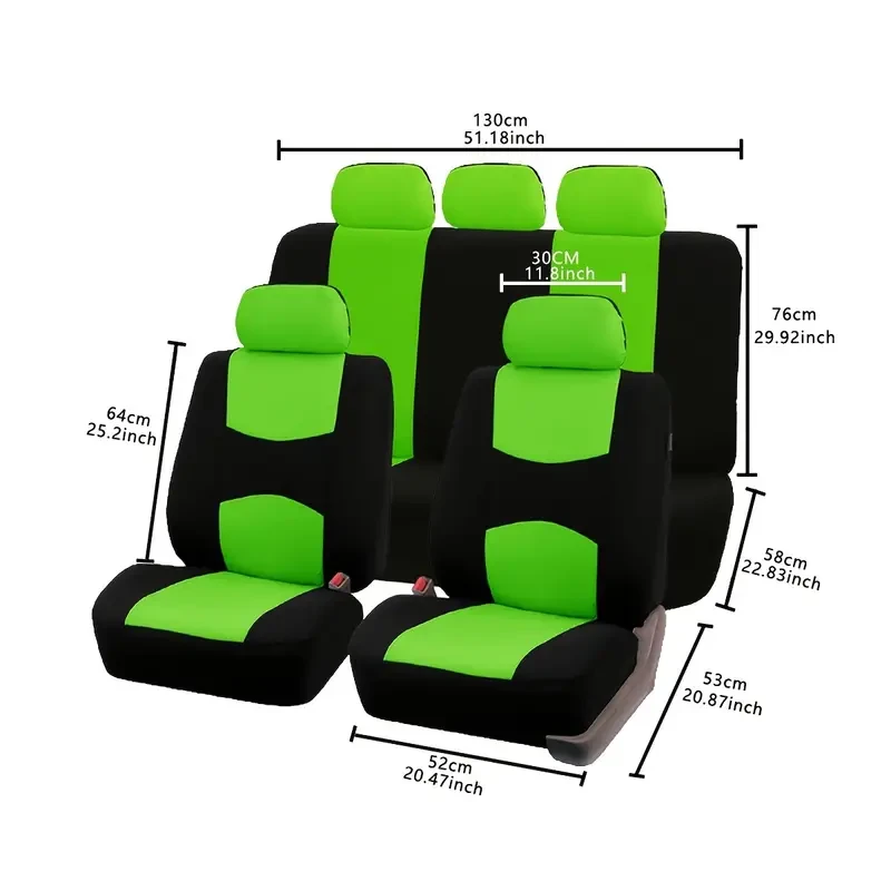 5-Seat Universal Car Seat Covers - Premium Waterproof Polyester Protector for Cars, Trucks, SUVs