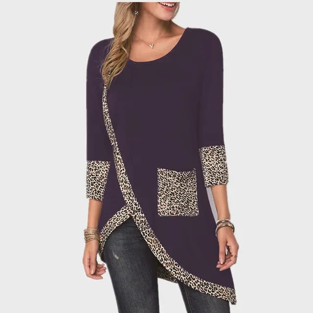 O-Neck Irregular Shirt WO-Neck Irregular Shirt Women Tops Autumn Spring Warm Blouseomen Tops Autumn Spring Warm Blouse
