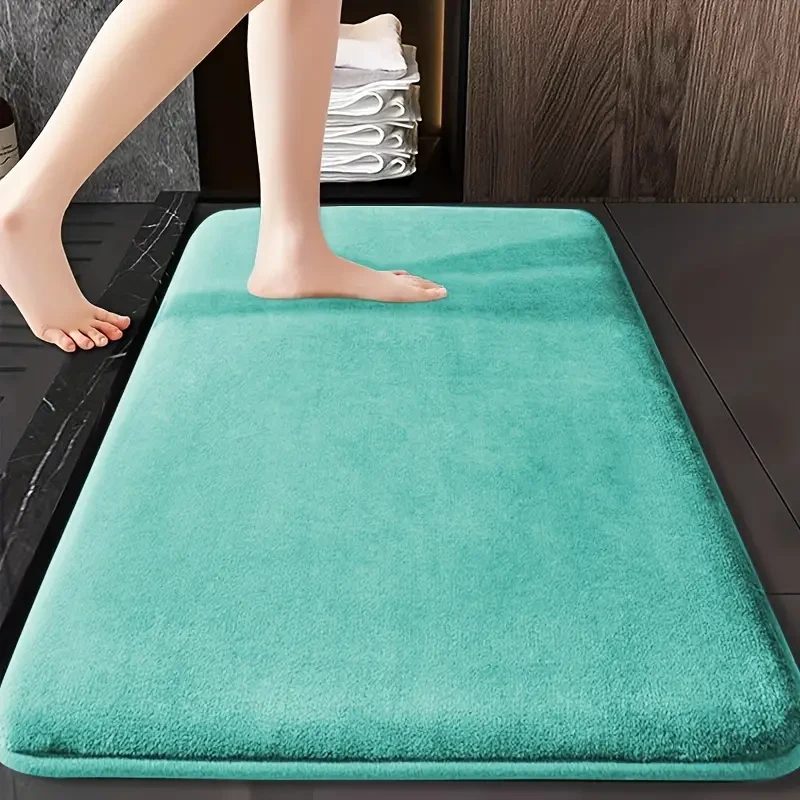 1pc Luxurious Ultra Absorbent Bath Mat - 25D High-Density Soft Sponge, Non-Slip, Quick-Drying, Mildew-Resistant Bathroom Rug