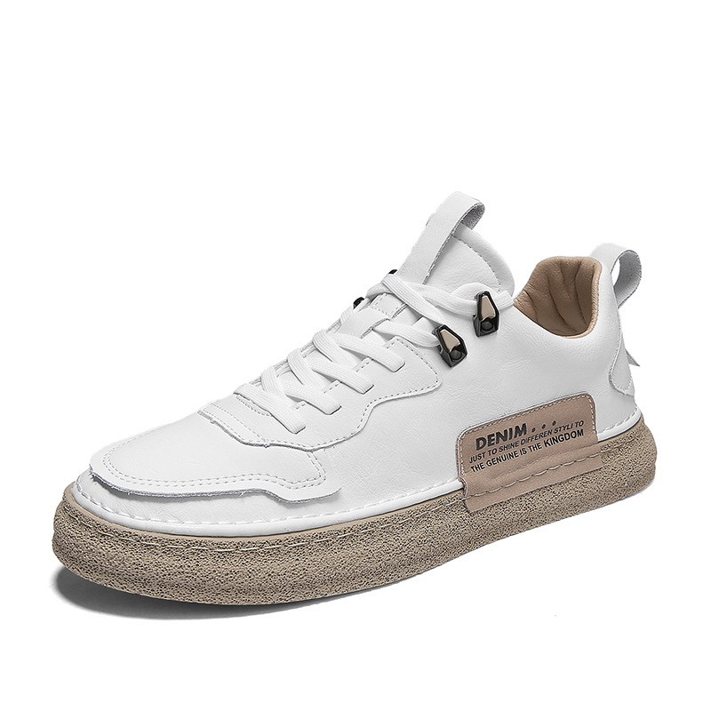 Versatile Men's Leather Casual Sneakers