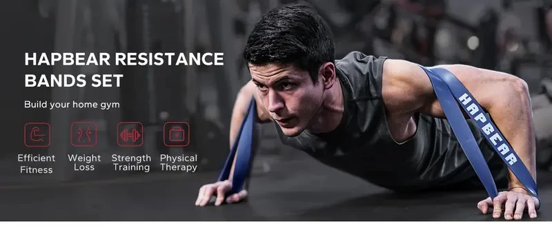 HAPBEAR Pull Up Assistance Bands - Resistance Band Set of 5