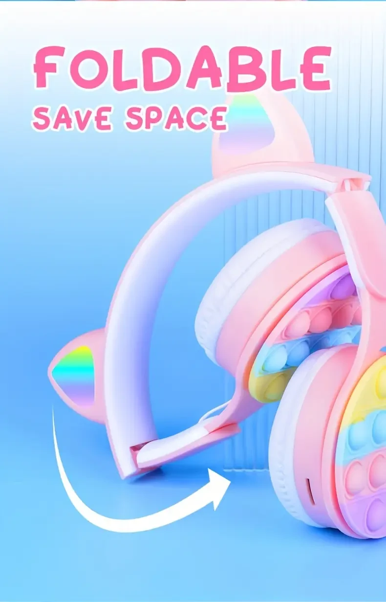 Comfort-Fit Wireless Foldable Headphones - Stylish & Sporty, USB Rechargeable with Wireless Connectivity, Pink/Purple