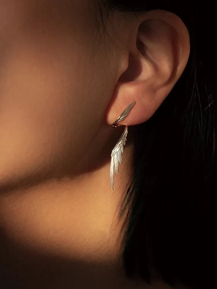 Minimalist And Cool Retro Feather Earrings