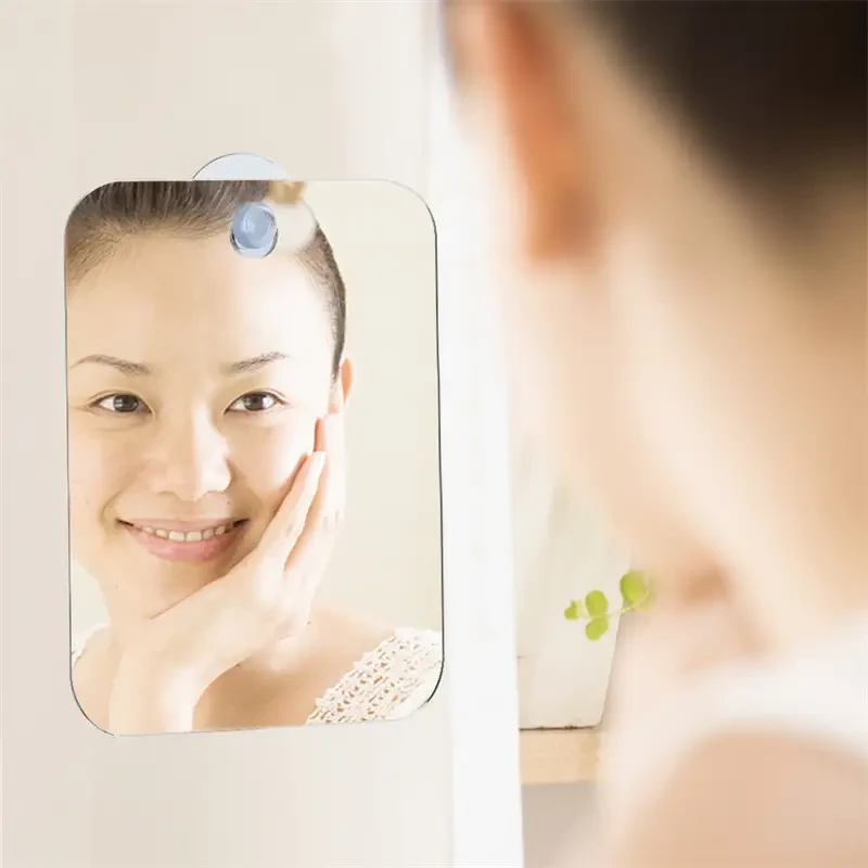 Portable Anti-Fog Shower Shave and Makeup Mirror with Suction Cup
