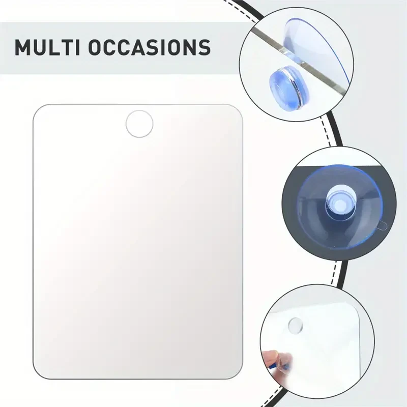 Portable Anti-Fog Shower Shave and Makeup Mirror with Suction Cup