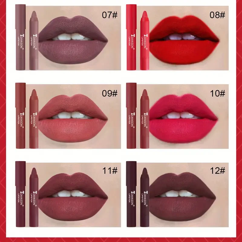 12 Colors Matte Moisturizing Lipstick Crayons