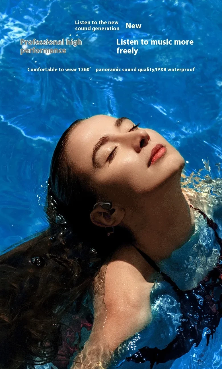 Display Screen Bluetooth Headset For Bone Conduction 53 Waterproof Sports Headset