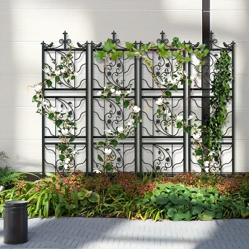 2 Panels 195cm Tall Metal Garden Trellis Fencing