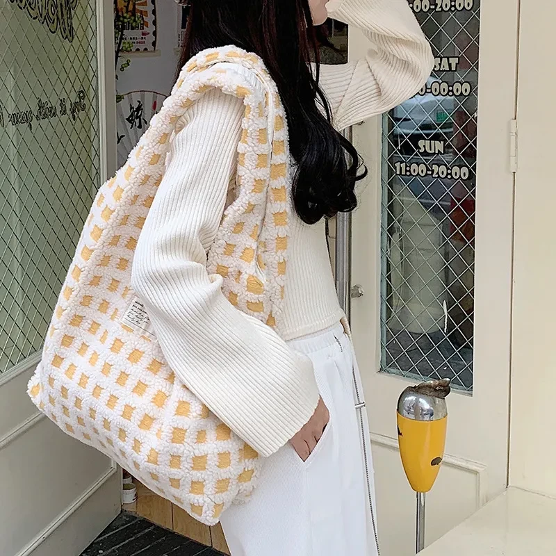 Waffle Flannel Minimalist Tote Bag