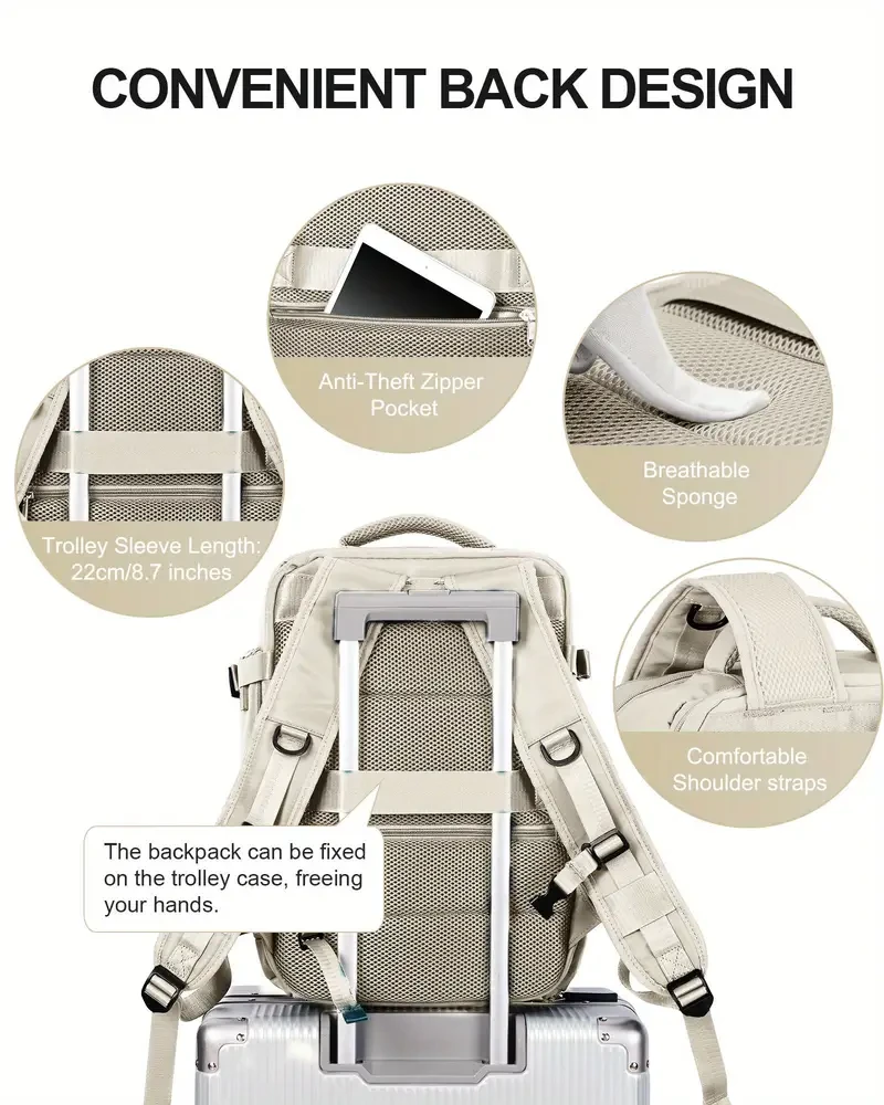 Multi Pocket Carry On Travel Backpack,