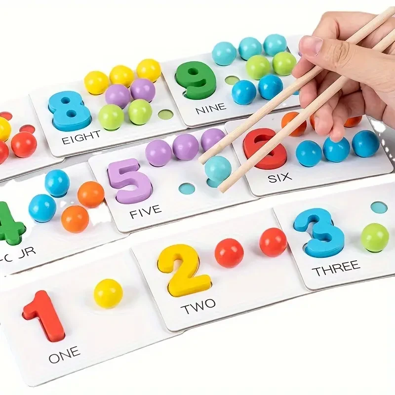 Colorful Number Bead Matching Game - Cognitive Skills Enhancement