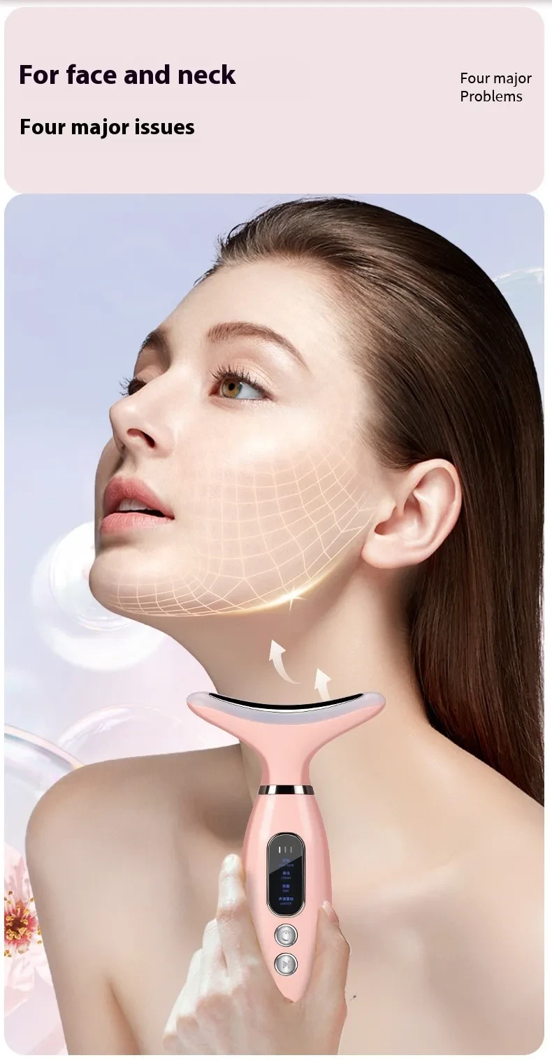 Neck Beauty Instrument Charging Color Light V Face Massage