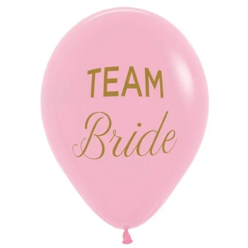 Sempertex 30cm TEAM Bride Fashion Pink & Gold Ink Latex Balloons- Pack of 25