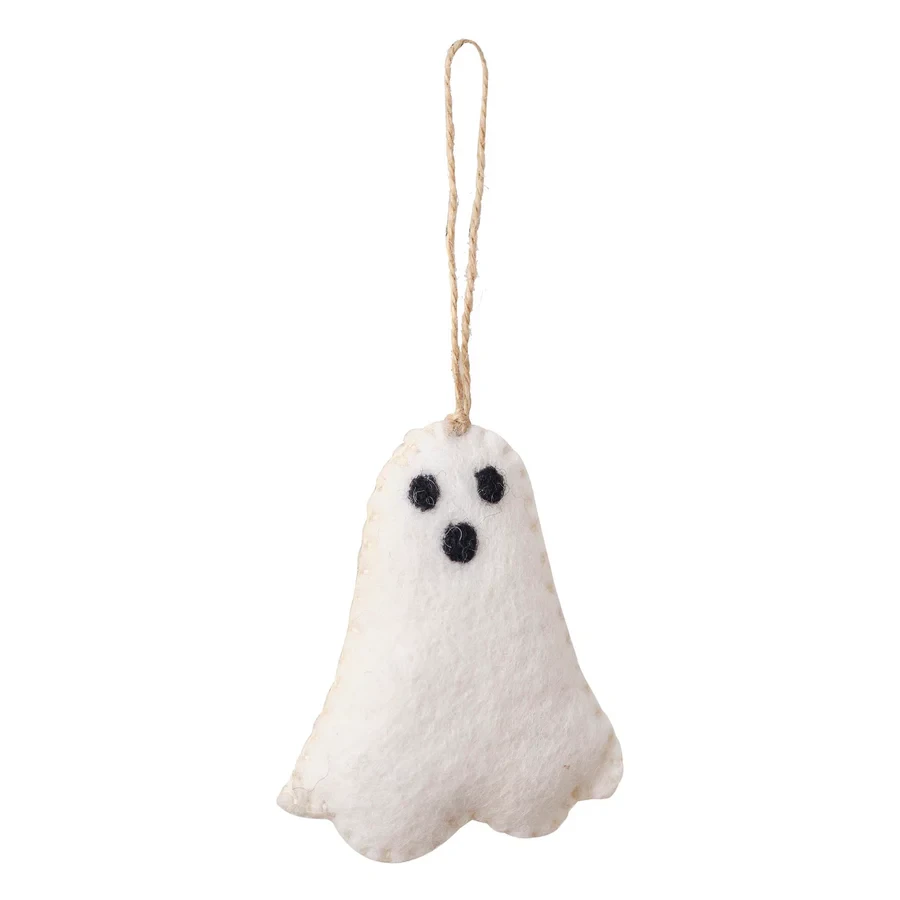 Halloween Hanging Tree Decoration - Pumpkin Spice Felt Ghost
