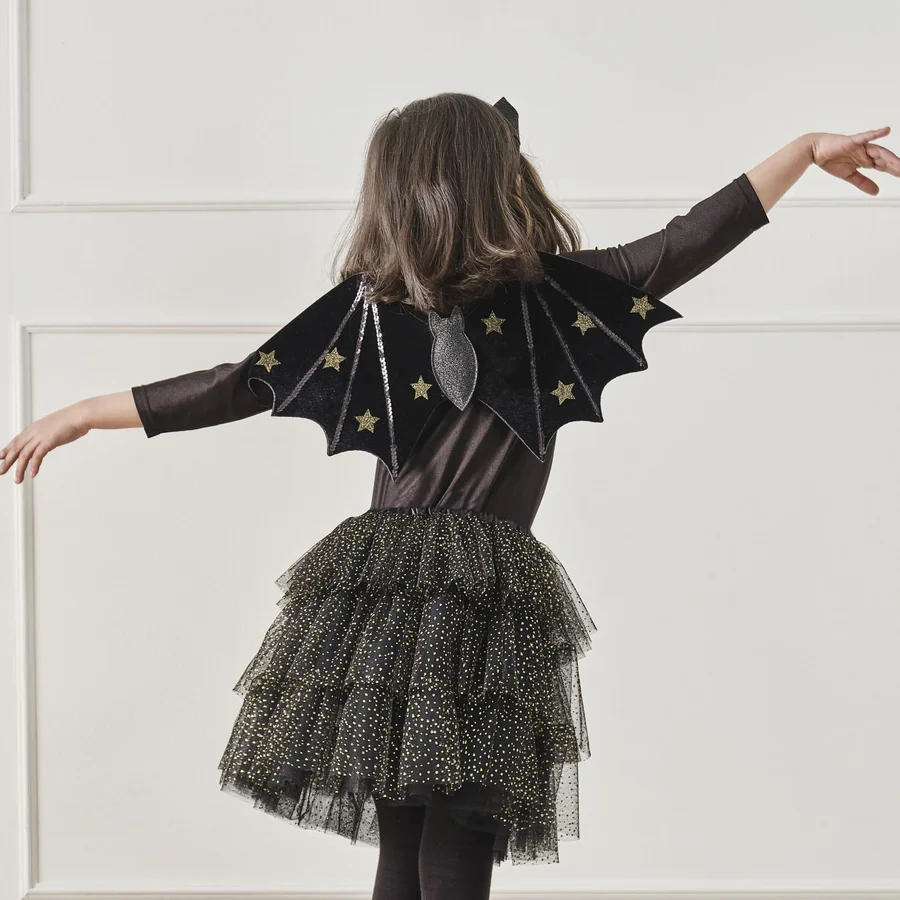Fancy Dress Headband - Black Sparkle Bat